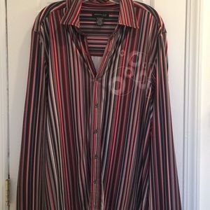 Kenneth Cole Men's Multicolor Striped Dress Shirt